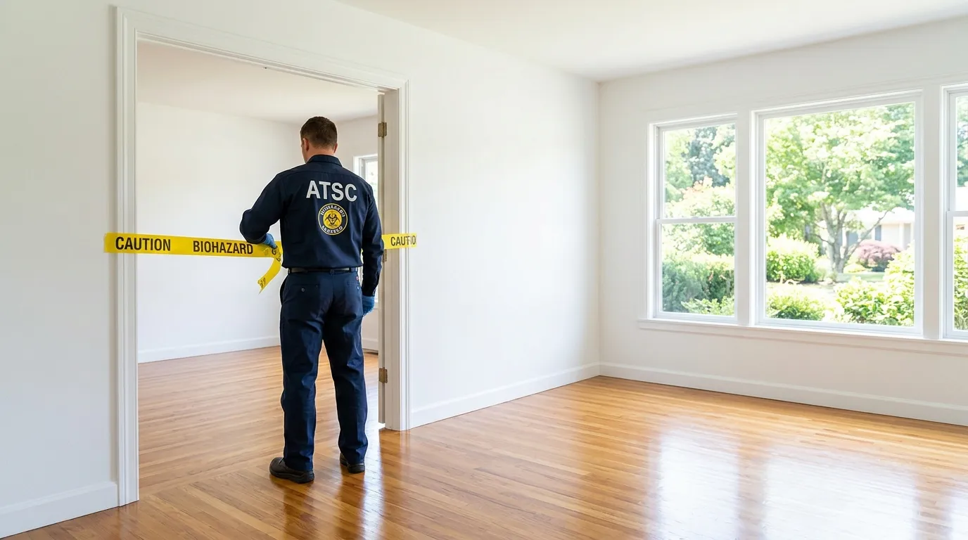 Certified biohazard cleanup crew performing Trauma Scene Cleanup in Winchester